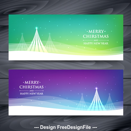 Different colors christmas card banner vector