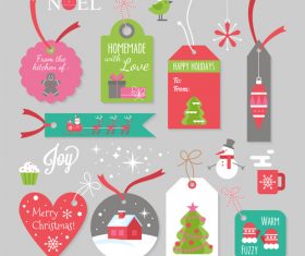 Different style design christmas label card vector