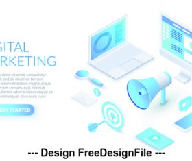 Digital marketing concept illustration vector