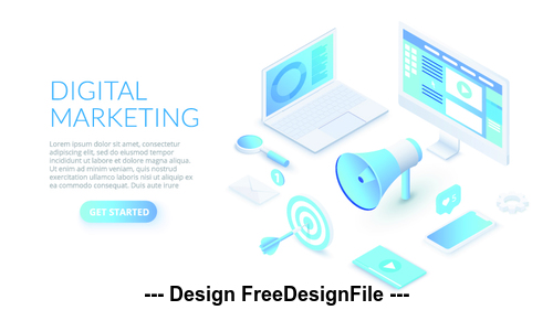 Digital marketing concept illustration vector