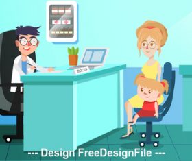 Doctor and patient cartoon Illustration vector