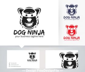 Dog ninja logo vector