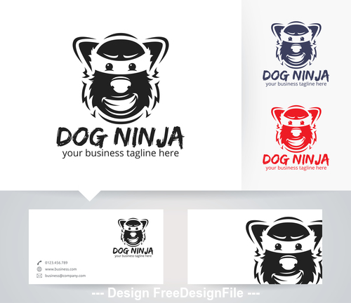 Dog ninja logo vector