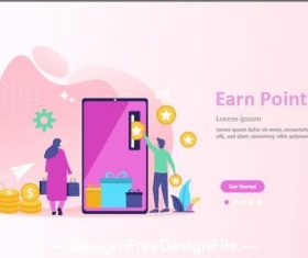 Ear earn point cartoon illustration vector