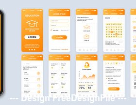 deliveri app Ui Kit Screen vector free download