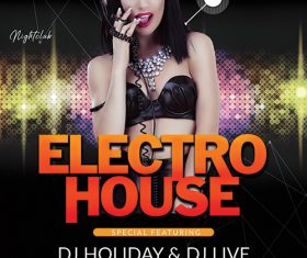 Electro House Party PSD Flyer Template