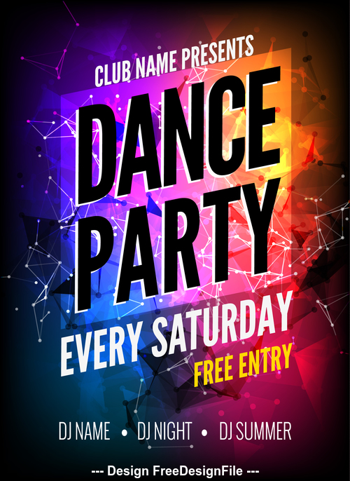 Every saturday dance party poster vector