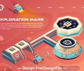 Exploration Mars concept illustration vector