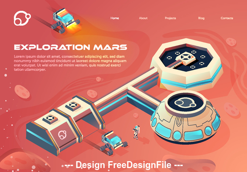 Exploration Mars concept illustration vector