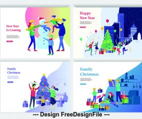 Family christmas vector