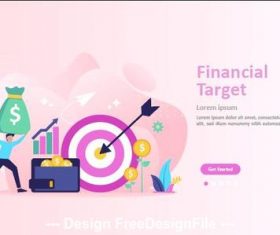 Financial target cartoon illustration vector