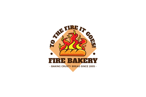 Fire bakery mascot esport logo vector