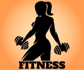 Fitness Woman silhouette vector