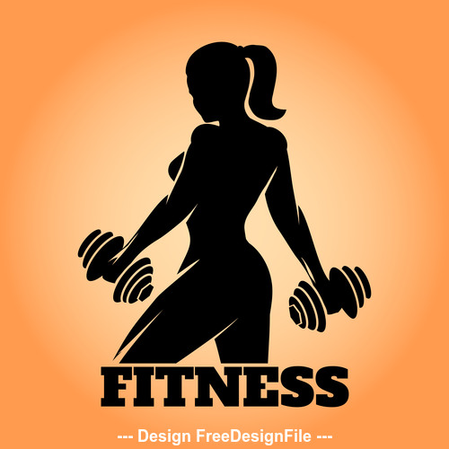 Fitness Woman silhouette vector