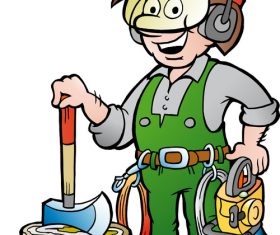 Forest worker cartoon vector