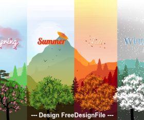 Four season banner vector