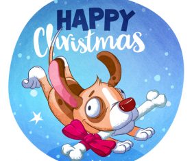 Funny cartoon merry xmas illustration vector