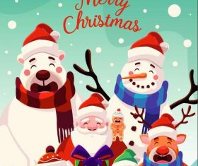 Funny christmas illustration vector