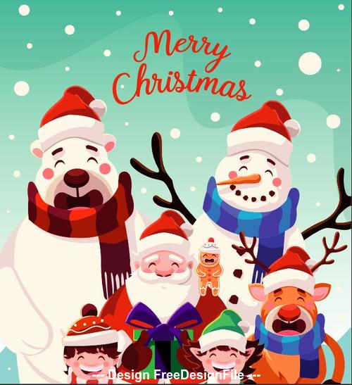 Funny christmas illustration vector