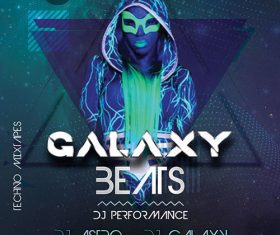 Galaxy Beats Party PSD Flyer Template