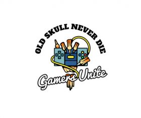 Gamers skull esport logo vector