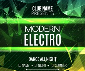 Geometric green background flyer vector