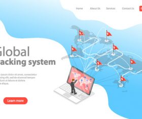 Global tracking system concept illustration vector