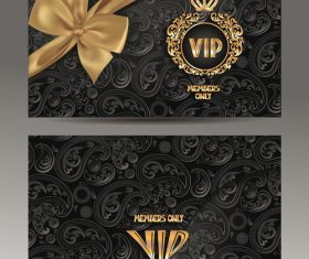 Gold and black envelopes with floral design and gold silk ribbon vector