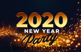 Golden background 2020 happy new year vector
