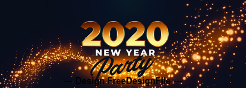 Golden background 2020 happy new year vector