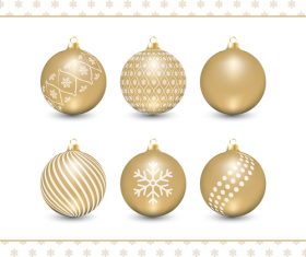 Golden holiday decoration balls vector