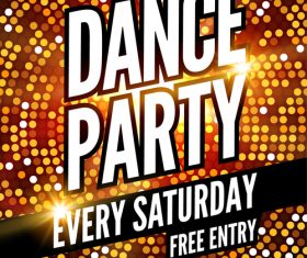 Golden shiny background club disco flyer vector