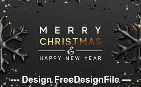 Golden snowflake decoration merry christmas banner vector