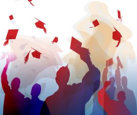 Graduation silhouette vector