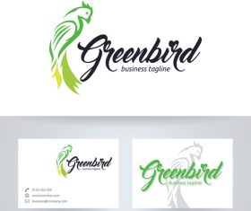 Green bird logo vector