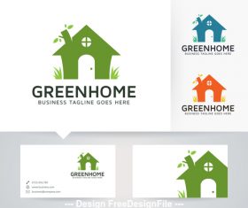 Green home logo vector