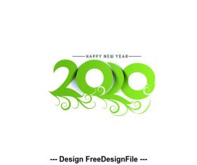 Green number 2020 background vector