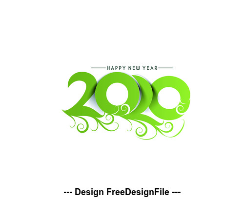 Green number 2020 background vector