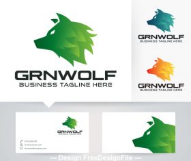 Green wolf logo vector