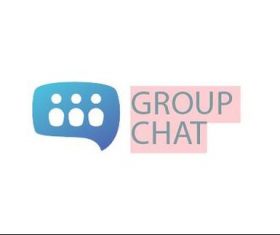 Group chat logo template vector