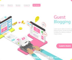 Guest blogging concept illustration vector