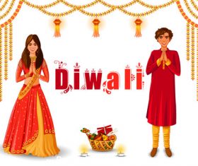 Happy Diwali festival holiday of India vector