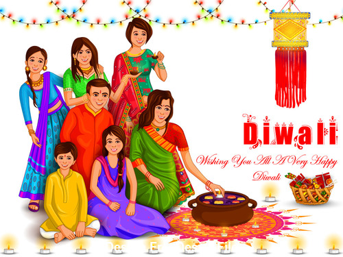 Happy Diwali of India vector