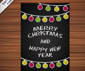 Happy christma hand drawn card vector