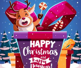 Happy christmas and new year design illustration vector