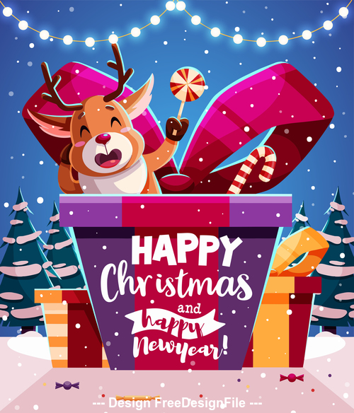 Happy christmas and new year design illustration vector