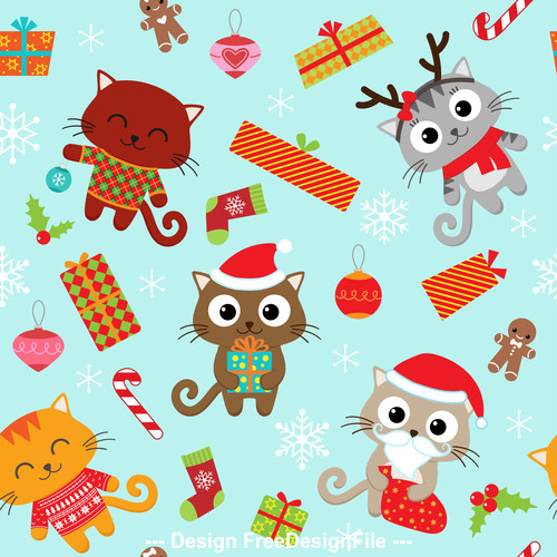 Happy christmas decorative background pattern vector