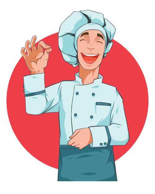 Happy cook vector