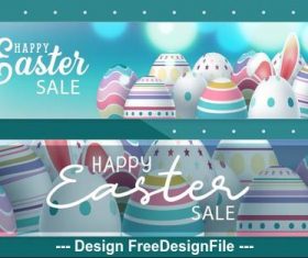 Happy easter sale banner vector