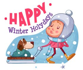 Happy winter holydays illustration vector
